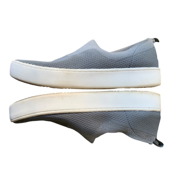Dunes Gray Knit Slip On Sneakers Size 9.5 One Inch Platform Soles Minimalist - Picture 6 of 9